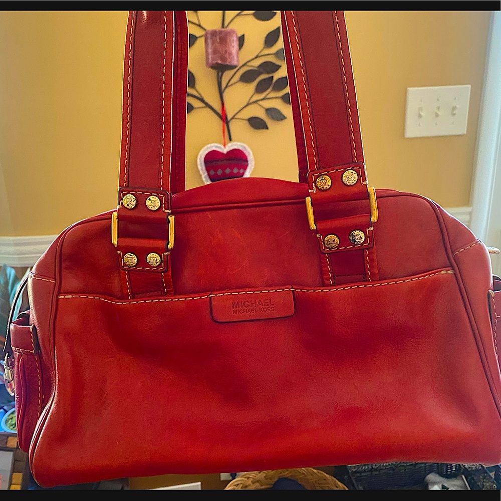 Michael Kors Red Leather Handbag |